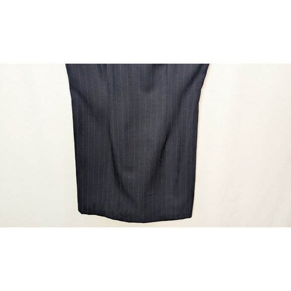 VINTAGE 90s Y2K City Triangles 13 Blazer Jacket Suit Dress Set Navy Pin Stripe - Picture 7 of 16